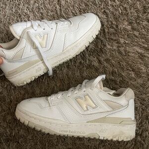 New Balance White Cream Low-Top Sneakers